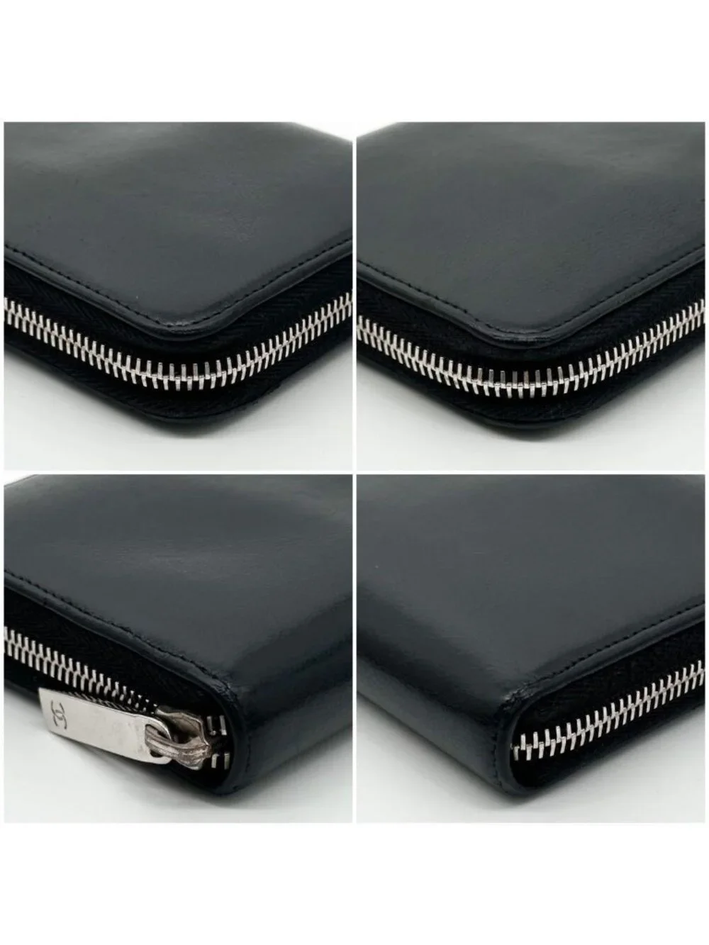 Chanel CC Logo Quilted Round Diamond Cut Lambskin Wallet